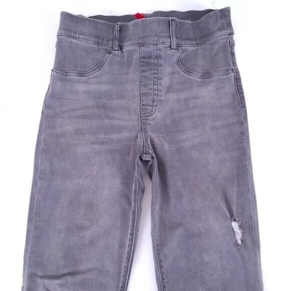 Spanx Womens Gray High Rise Skinny Ankle Pull On Jeans S